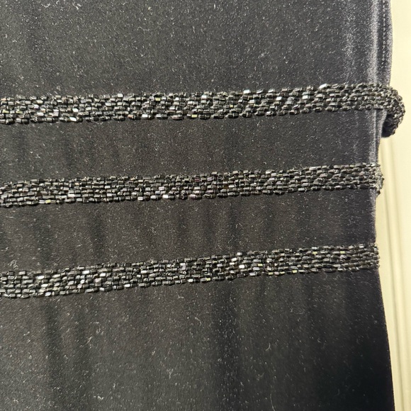 Vintage Marina Elegant Black Sleeveless Velvet Formal Beaded Dress Size 8 - Picture 10 of 11